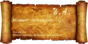 Wimmer Artemisz névjegykártya